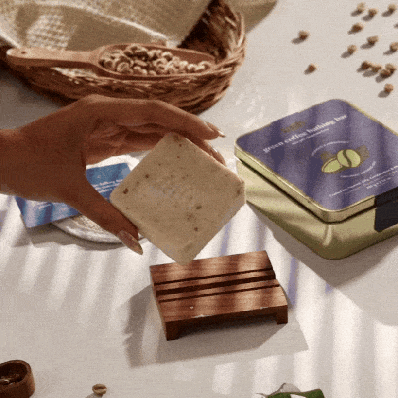 Shop green coffee bathing bars.gif